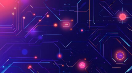 Obraz premium Create a tech-inspired social media template with circuit design for engaging online presence
