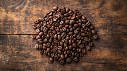 Arranging roasted coffee beans kitchen table food photography natural environment topdown view coffee appreciation