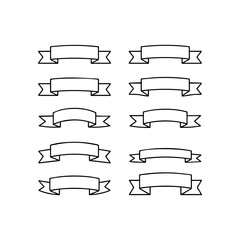 Ribbons Line Art Vector Set 