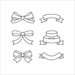 Ribbons Line Art Vector Set 