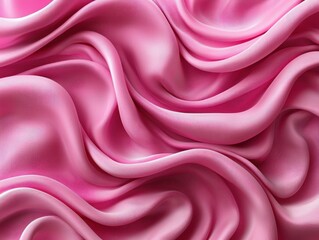 Obraz premium Soft, flowing pink fabric with elegant, undulating folds and creases creating a luxurious texture