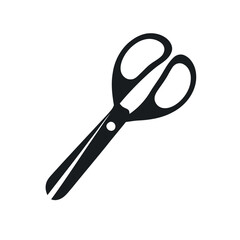 Simple Black Scissors Icon Illustration for Graphic Design Projects