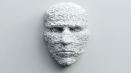 Polygonal human face. 3D illustration of a cyborg head construction. Artificial intelligence concept. new