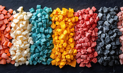 Colorful candy pieces sweet treats confectionery food photography
