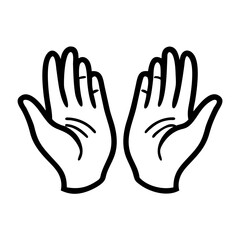 Obraz premium Outline of two hands open in gesture