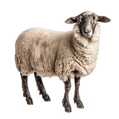 Obraz premium solitary sheep in old european rural setting 