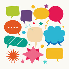Colorful speech bubbles and design elements (1)