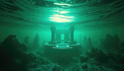 Underwater Temple Ruins: Emerald Sea Mystery