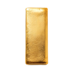 gold bar top down view isolated on white background

