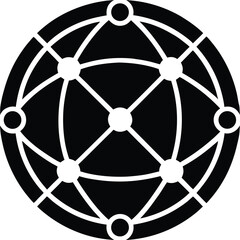 Globe Network Lines Icon Vector Illustration