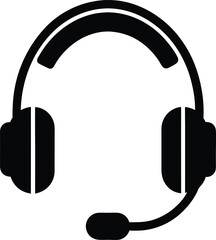 Headset Mic Support Icon Vector Illustration