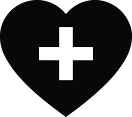 Heart Cross Medical Icon Vector Illustration