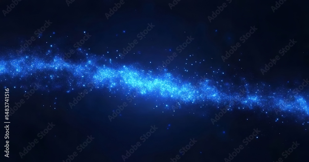 Aufkleber 抽象的な青色の宇宙星雲輝く背景の装飾的なデザインとエレガントなグラフィック未来的なスタイルの壁紙