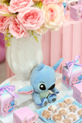 aniversário menina rosa e roxo