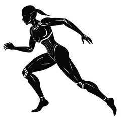 Cybernetic Female Athlete Illustration