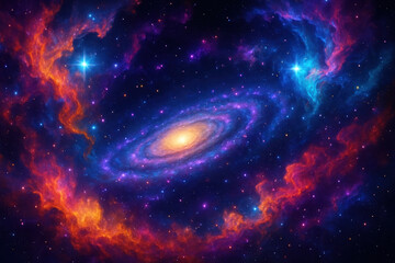 A galaxy filled with stars and nebulas.