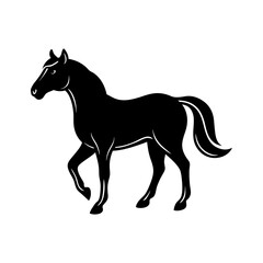 black horse silhouette vector art