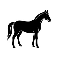 black horse silhouette vector art