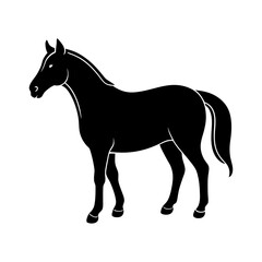 black horse silhouette vector art