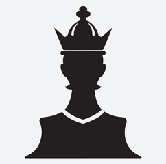 chess king with ornate crown silhouette vector art illustration