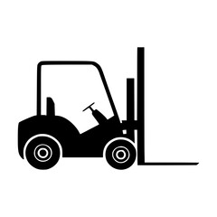 Black and White Forklift Silhouette Icon