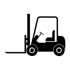 Black and White Forklift Silhouette Icon