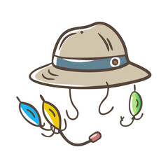 angler s hat with lures icon, angler s hat with lures vector illustration-simple illustration of angler s hat with lures, perfect for angler s hat with lures logos and icons