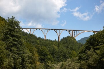 Tara Bridge in the mountains of Montenegro