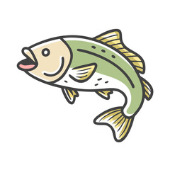 bass fish icon, bass fish vector illustration-simple illustration of bass fish, perfect for bass fish logos and icons