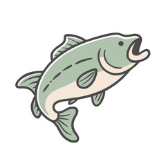 bass fish icon, bass fish vector illustration-simple illustration of bass fish, perfect for bass fish logos and icons