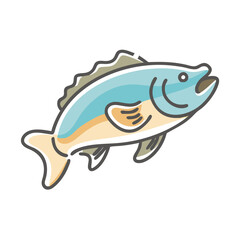 bass fish icon, bass fish vector illustration-simple illustration of bass fish, perfect for bass fish logos and icons