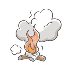 campfire smoke icon, campfire smoke vector illustration-simple illustration of campfire smoke, perfect for campfire smoke logos and icons
