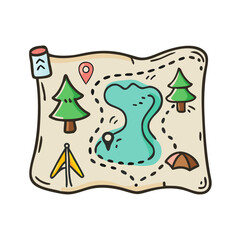 campground trail map icon, campground trail map vector illustration-simple illustration of campground trail map, perfect for campground trail map logos and icons