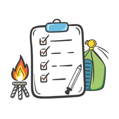 camping checklist icon, camping checklist vector illustration-simple illustration of camping checklist, perfect for camping checklist logos and icons