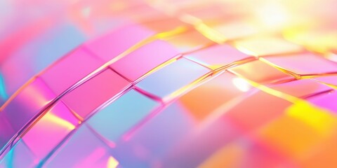 Obraz premium abstract background with glowing basket patterns, pastel pink and golden tones, cheerful and celebratory style