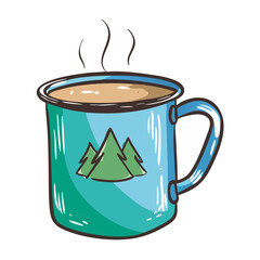 camping mug icon, camping mug vector illustration-simple illustration of camping mug, perfect for camping mug logos and icons