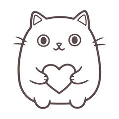 cute chubby kitten, adorable furry cat, cartoon style