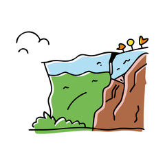 cliff edge icon, cliff edge vector illustration-simple illustration of cliff edge, perfect for cliff edge logos and icons