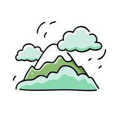cloud covered mountain icon, cloud covered mountain vector illustration-simple illustration of cloud covered mountain, perfect for cloud covered mountain logos and icons