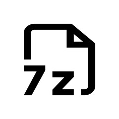 Illustration of a file icon with a folded corner and the text 7z indicating file compression type