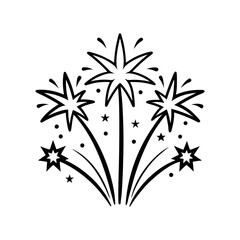 outline of a fireworks bursts silhouette vector