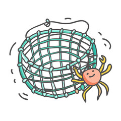 crab trap icon, crab trap vector illustration-simple illustration of crab trap, perfect for crab trap logos and icons