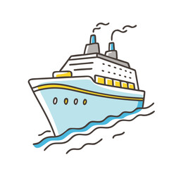 Obraz premium cruise ship icon, cruise ship vector illustration-simple illustration of cruise ship, perfect for cruise ship logos and icons