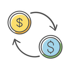 currency exchange icon, currency exchange vector illustration-simple illustration of currency exchange, perfect for currency exchange logos and icons
