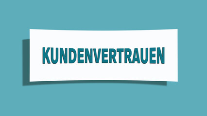 Kundenvertrauen (Customer trust) - A card isolated on light green background.
