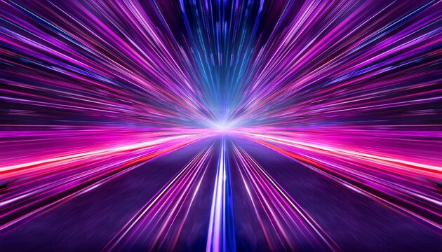 warp speed light trails in purple and pink sci fi background neon glow fast speed cosmic tunnel fantasy universe and cosmic space galactic journey space travel exploration of hyperspace cosmos - Powered by Adobe
