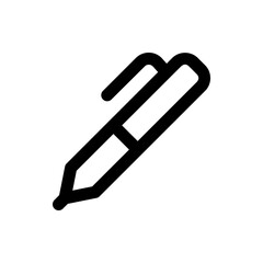 Illustration of a black outline pen with a cap, shown at an angle on a white background design view