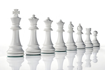 Fototapeta premium Elegant White Chess Set