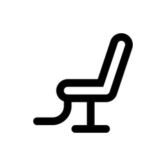 Illustration of a modern chair design with a curved back and armrest on a pedestal base outline style