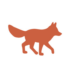 a red silhouette of a fox, minimal style, abstract art, digital illustration
